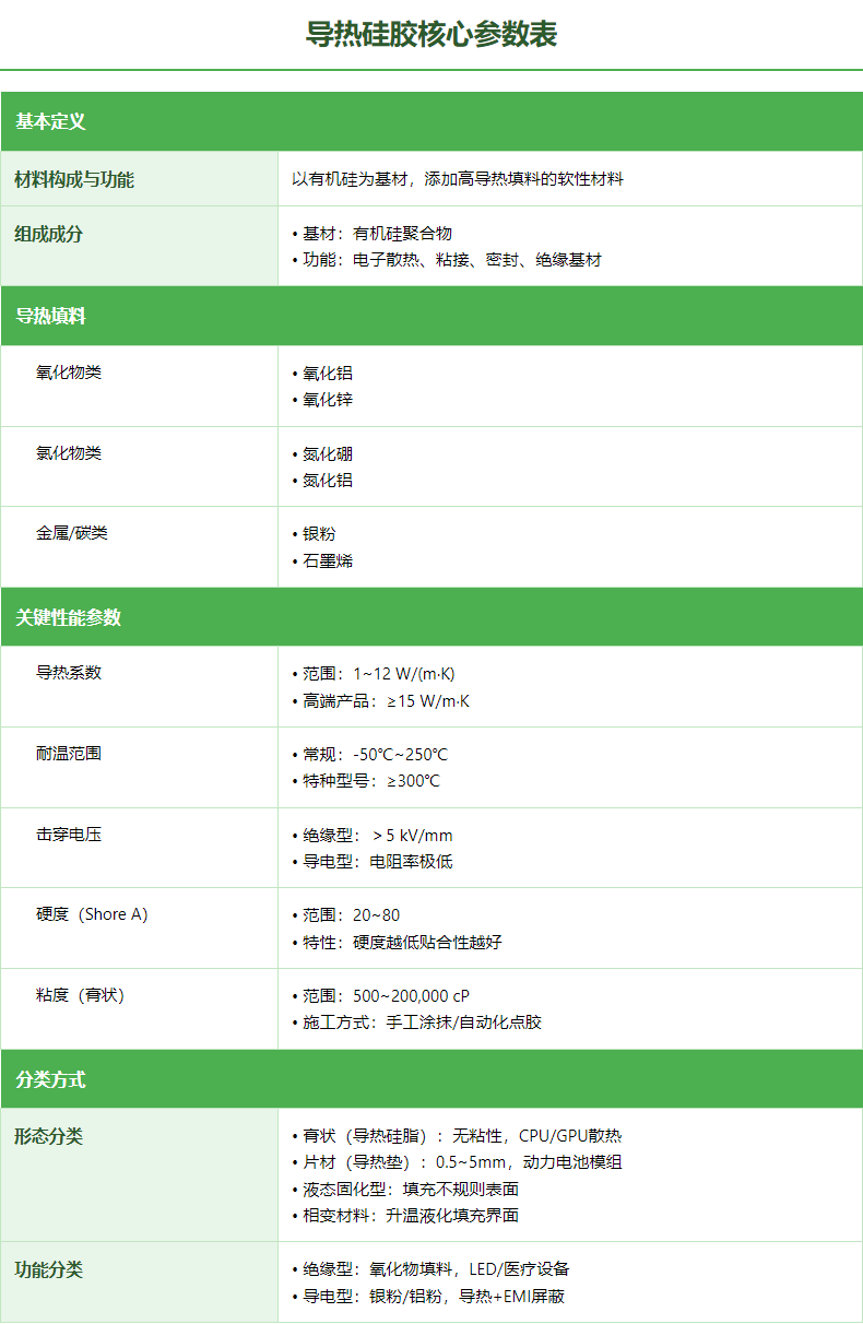 海新电子导热硅胶详细参数表